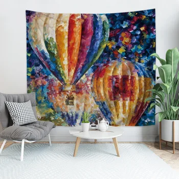 

Landscape Ornate Oil Painting Tapestry Painting Art Colorful Hot Air Balloon Wall Hanging Fabric Livingroom Decor Crafts