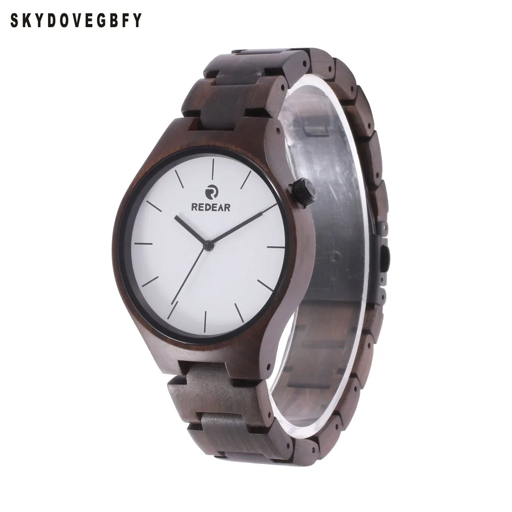 

SKYDOVEGBFY Wooden Watchees Deer Head Wood Watch Deer Leather Wooden Watches Luxury Men