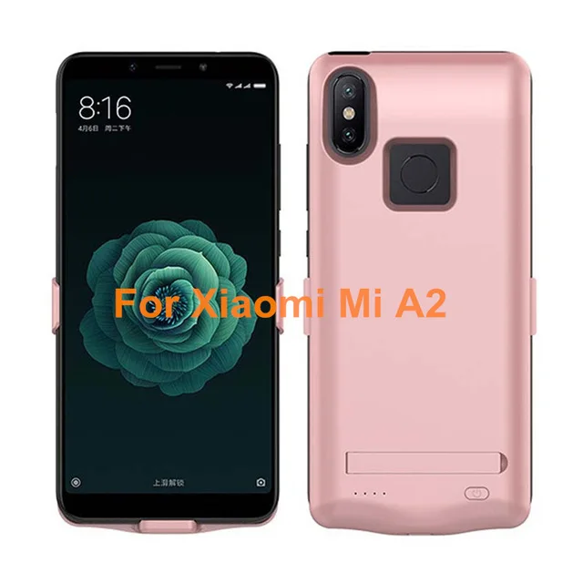 Чехол s для Xiaomi Mi 6X Внешний Аккумулятор Чехол для аккумулятора 6800 мАч чехол для зарядного устройства чехол для Xiaomi Mi A2 чехол для зарядки s - Цвет: Pink for Mi A2