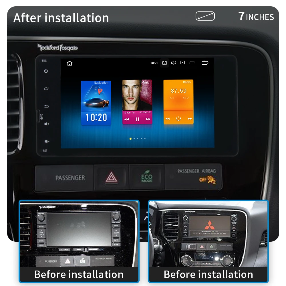 Perfect Octa Core Android 9.0 Car Radio for Mitsubishi Outlander Lancer X ASX Stereo GPS Navigation Sat Navi Audio Video Player (NO DVD) 2