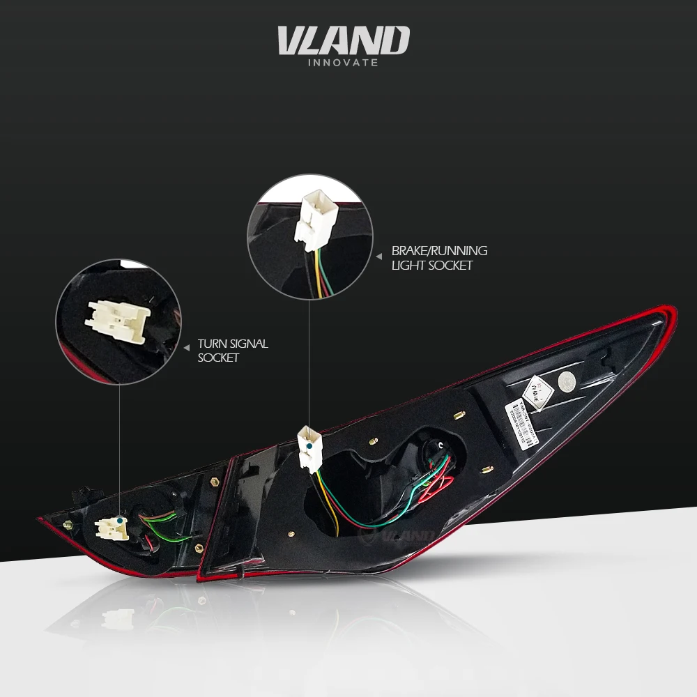 Vland для hyundai Sonata 2011- задний светильник s светодиодный тормозной светильник с прозрачными линзами