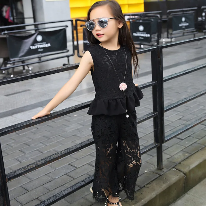 Summer Pants for Girl Lace Wide Leg Pant Suits Size 10\12 Teenage ... Summer Pants for Girl Lace Wide Leg Pant Suits Size 10\12 Teenage ...