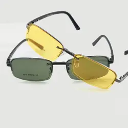 Мужские очки RX Frame с серыми и желтыми поляризованными солнцезащитными очками Clip-on 6015