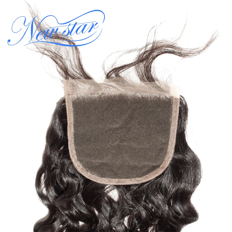 Новая звезда волос Бразильский Натуральный волнистый 3 пучка волос расширение с 4x4 бесплатно или средняя часть закрытие девственные человеческие волосы ткачество