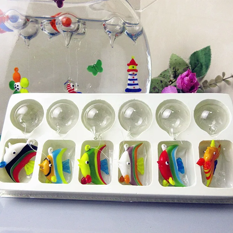 Floating glass fish Aquarium Mini Fish Figurine Hand blown glass fish