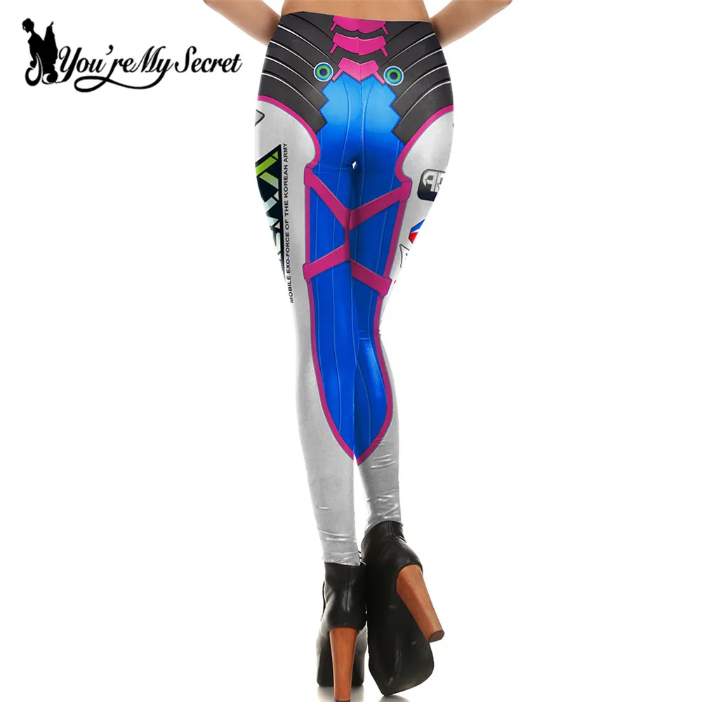 [You're My Secret] Модные Женские легинсы голубого и белого цвета, штаны для косплея, леггинсы из комиксов супергероя Tracer Mujer KDK1641
