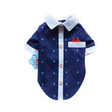 Ship Print Shirt Lapel Costume Canine Garments The Spring Pageant T-shirt Autumn Spring Clothes For Pet Canine Cat DC0141