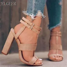 High-heeled women Sandals 2018 Summer New Sexy Large yard Shoes Hollow Thick-heeled sandals Strap Rome Sandal Shoes Size 35-41 High-heeled women Sandals 2018 Summer New Sexy Large yard Shoes Hollow Thick-heeled sandals Strap Rome Sandal Shoes Size 35-41