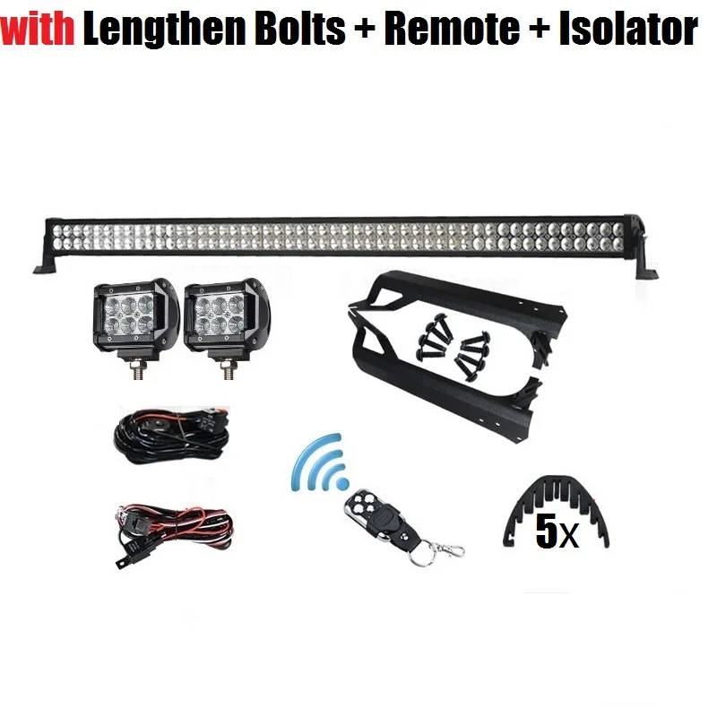 50 дюймов 288 Вт " 18 Вт внедорожный двухрядный прямой комбинированный светодиодный светильник с креплением для Jeep Wrangler TJ 97-06 комплект пульта дистанционного управления - Цвет: Bolt Remote Isolator