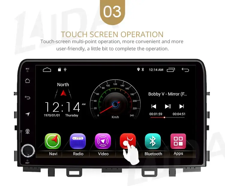 Top LJDA 9 Inch Android 9.1 Car DVD Player For KIA RIO 2017 2018 GPS Navigation 1Din Car Radio Multimedia WIFI Stereo RDS AutoAudio 5