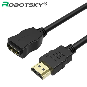 

Robotsky High Speed 0.3M 1FT HDMI Extension Cable Male to Female Support 3D 4K 1080P HDMI Cabo for Apple TV, PS4, HDTV, Computer
