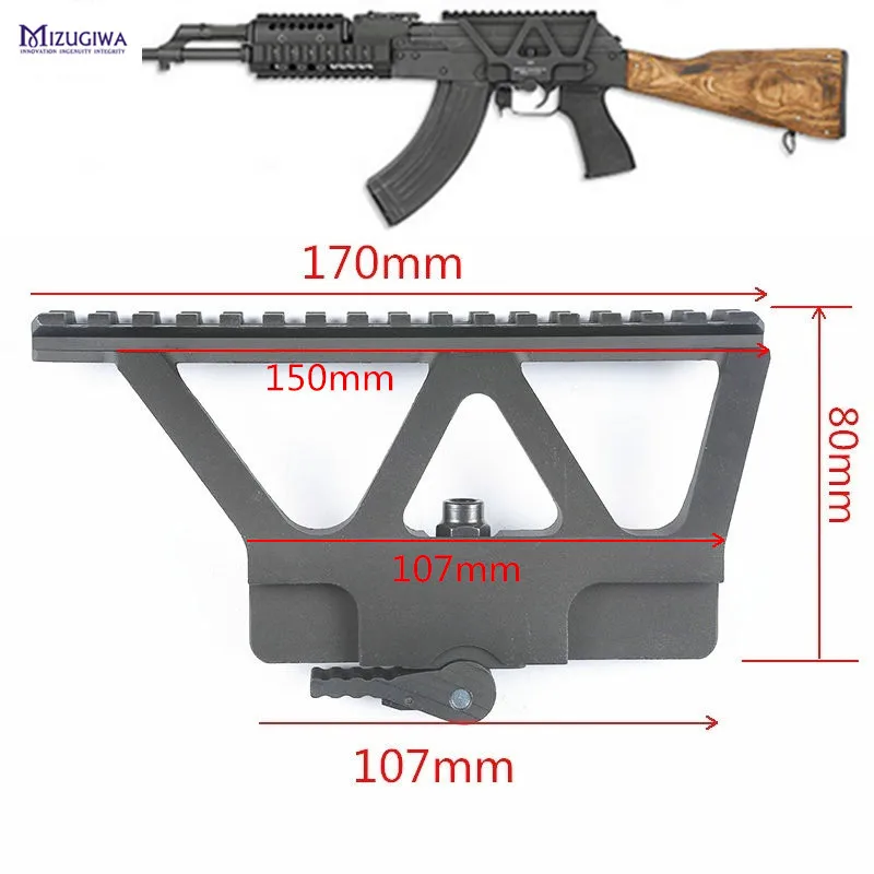 MIZUGIWA-Tactical-Picatinny-Weaver-Heavy-Duty-AK-Side-Mount-Rail-Quick-QD-Trilho-20mm-Detach-Scope