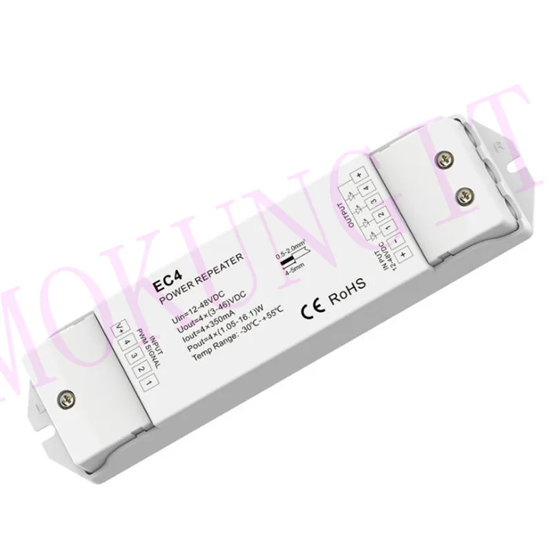4CH* 350mA/4CH* 700mA 12-48VDC CC репитер мощности EC4 Затемнение/Цветовая температура/RGB/RGBW 4in 1 усилитель постоянного тока