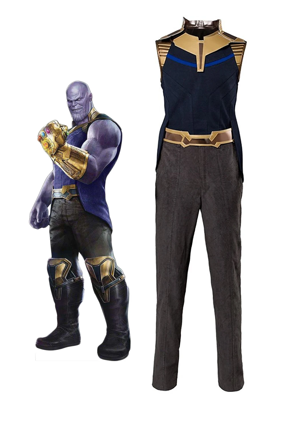 

Thanos Cosplay Costume Avengers Infinity War Superhero Thaos Cosplay Outfit Full Set Halloween Party Makeup