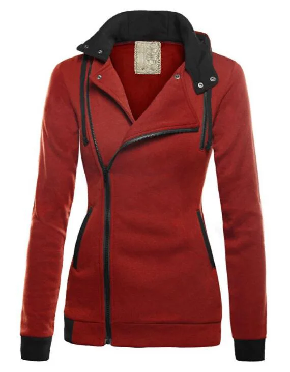 

women sweatshirt fleece thick zipper solid casual turtleneck long sleeve hoodies female clothing 2018 fashion harajuku hoodie