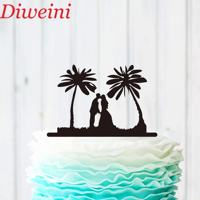 beach wedding cake topper