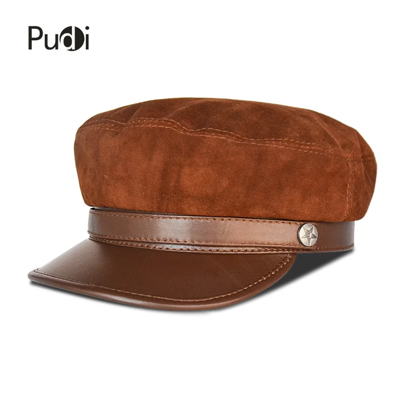 

Pudi HL825 man genuine leather baseball cap hat 2018 brand new real sheep lerther cow suede leather student trucker sport caps