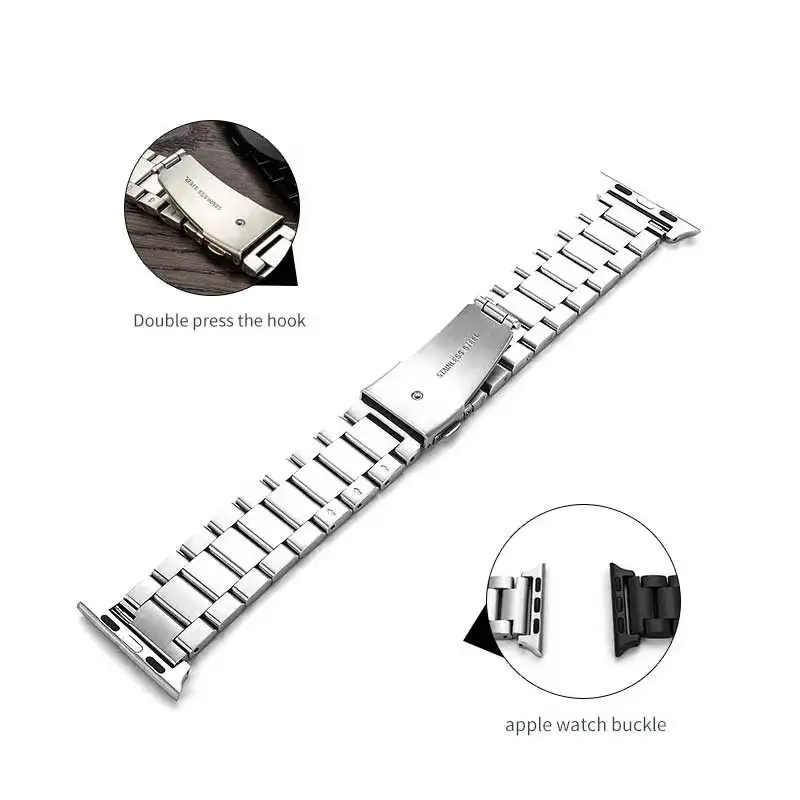 Ремешок MEIKANGHUI спортивный для Apple Watch Band 38 мм 42 звеньевой браслет из нержавеющей