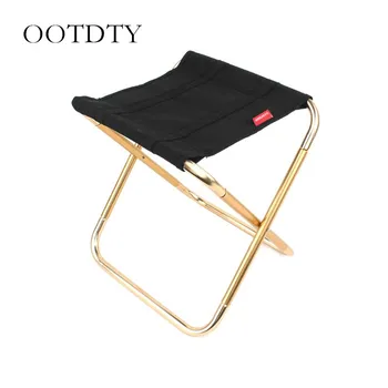 

Black Outdoor Foldable Fishing Chair Ultra Light Weight Portable Folding Camping Aluminum Alloy Picnic Fishing Chair With Bag
