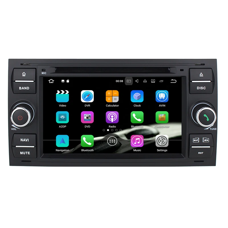 Cheap HIFIF 1024*600 2 Din Android 7.1 Quad Core Car DVD Player GPS Navigation WIFI for FORD S-Max Kuga Fusion Transit Fiesta Focus II 3