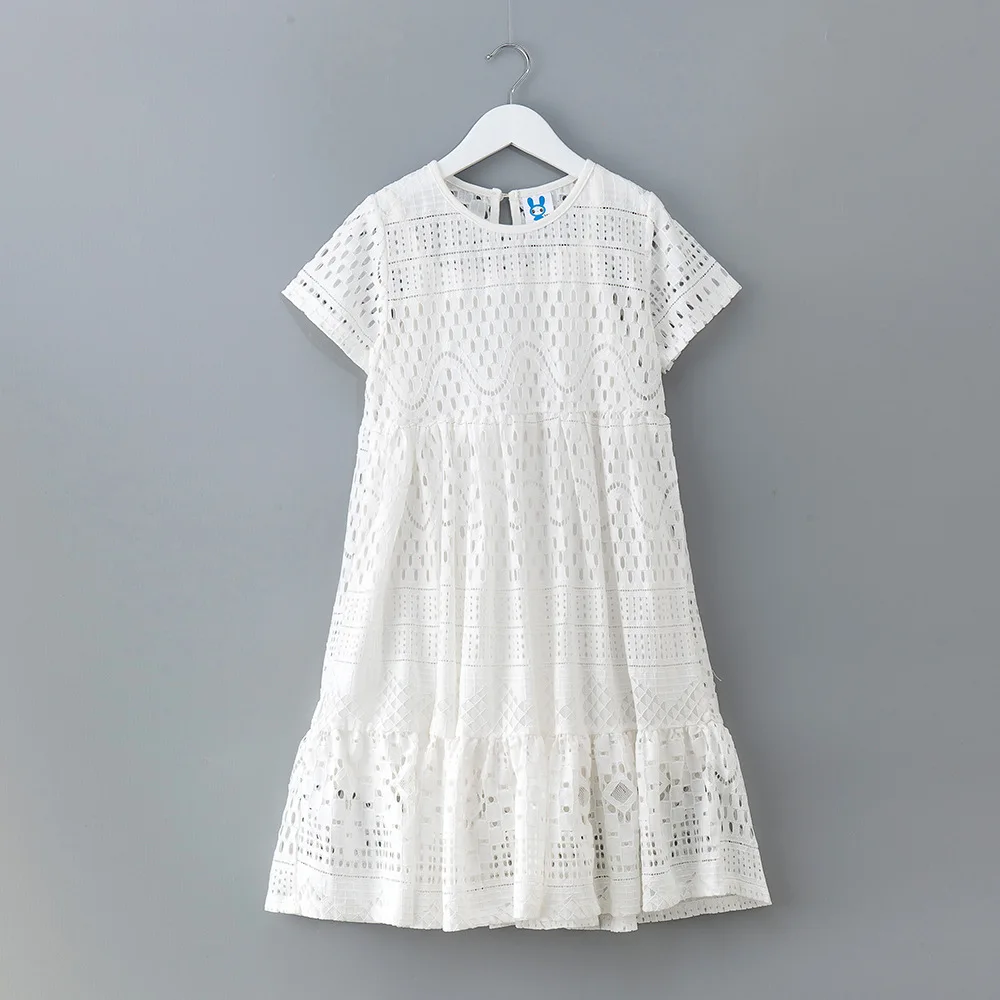 

High Quality 2018 New Summer Style Baby Girl Lace Dresses Girls Birthday Clothes 3-10Y Girls Party Dress Princess Clothes CC714