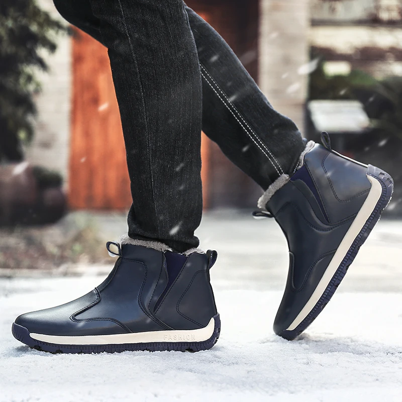ZUNYU/ г. Новая зимняя защитная обувь, большой размер 39-48 плюшевые теплые зимние мужские Нескользящие ботинки высококачественные мужские зимние ботинки