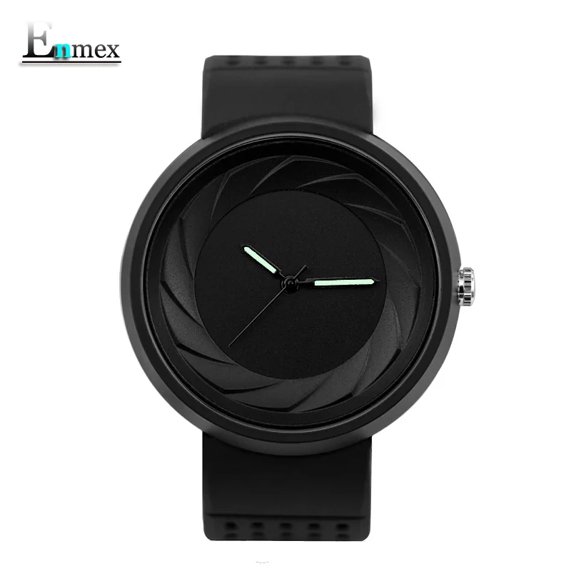 

2018 neutral watch Enmex men women creative design camera len concept Luminous wristwatch sports casual fashion quartz watches