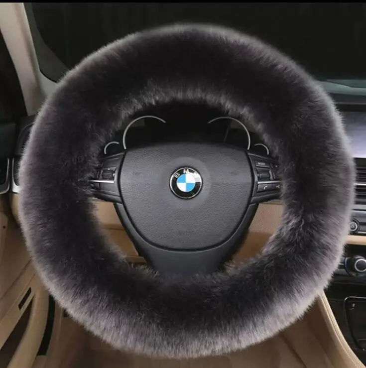 Новинка Универсальный Зимний чехол на руль плюшевые автомобильные чехлы для