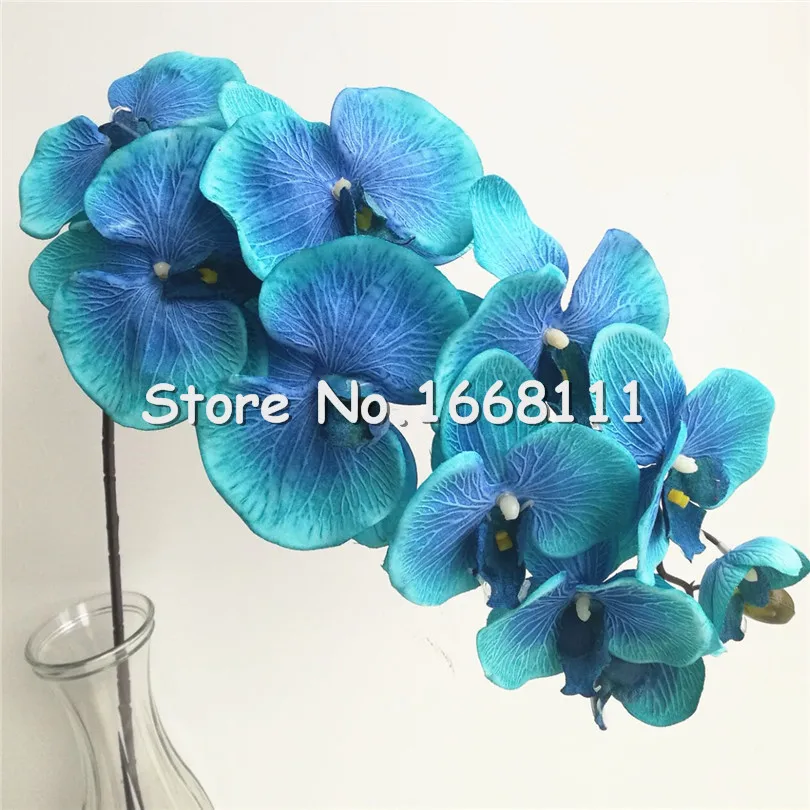 

4pcs RED/BLUE/CREAM Velvet Phalaenopsis Butterfly Moth Orchid Fake Orchids Flower for Wedding Decorative Artificial Flowers