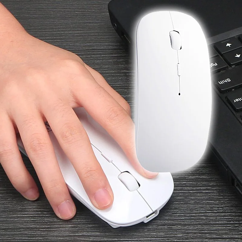 

Rechargeable Bluetooth Mouse Ultra Thin Wireless Mouse White-Newest Vesion Power Revolution DJA99