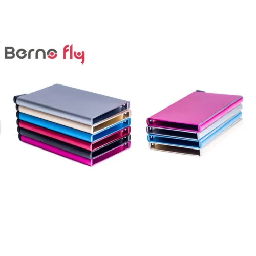  2016 New Thin Metal Rfid Card Protector Slim aluminum Credit Card holder Wallet Case 5 Cards Slide Out Gradually 