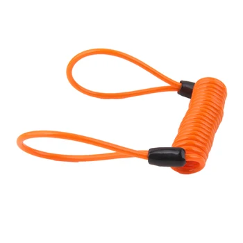 

security brake disc lock reminder cable high vis coil motorcycle scooter