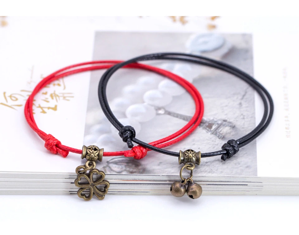 2019 New Handmade Red Rope Bells Stars Sound Anklet Accessories Ladies And Sisters Girlfriends Couple Simple Personality Feet (12)