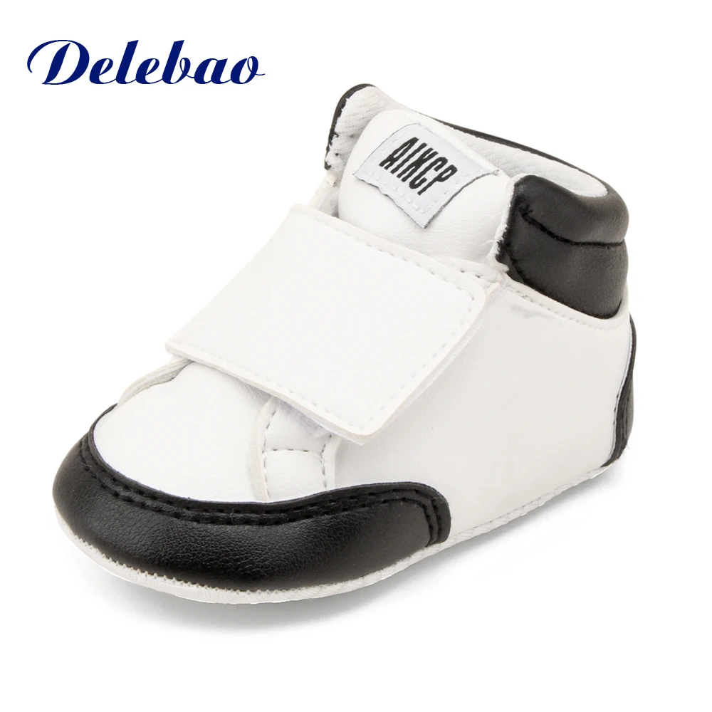 

Delebao 2017 Design Spring/Autumn Baby Shoes No Odor PU Butter 0-18 Months Hook & Loop Non-slip Bottom First Walkers