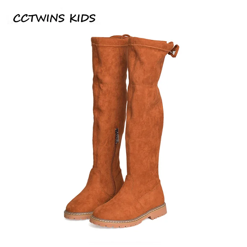 

CCTWINS KIDS 2018 Winter Children Fashion Over The Knee Boot Baby Girl Leather Suede Boot Toddler Brand Black Warm Shoe H063