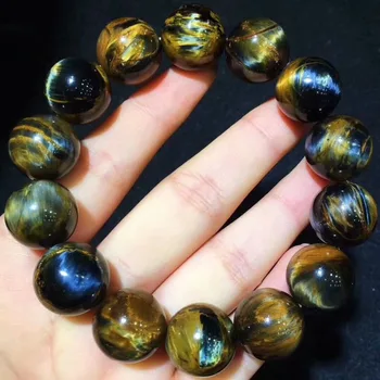 

Genuine Natural Blue Pietersite Stone Round Beads Women Lady Healing Stone Stretch Bracelet 16mm AAAA