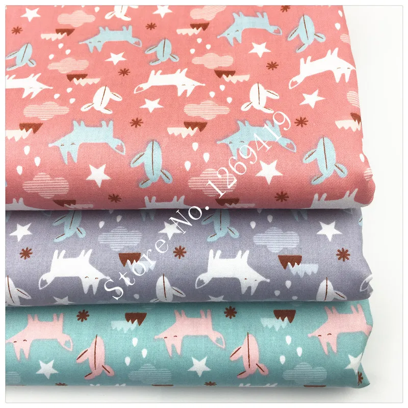 1269419, цветная хлопковая ткань с рисунком лисы, сделай сам, ткань в стиле пэчворк, Telas, шитье детских игрушек, постельные принадлежности, стеганый Tecido, ткань