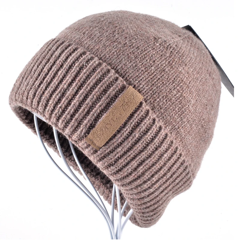Best Winter Beanies Solid Color Hat men Knitted Warm Soft Beanie Double layer...