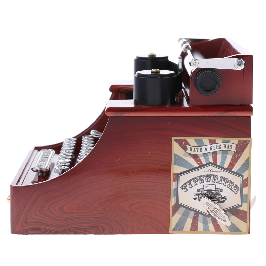 New Arrivals Retro Creative Typewriter Wind Up Music Box Clockwork Toy Desktop Supplies for Children Kids Toys Birthday Gift