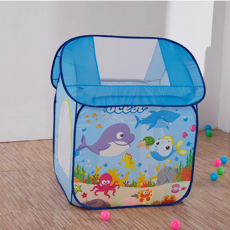 

Blue Baby Tent Toy with Balls Sports Play House Soft Kids Tents Indoor Outdoor Pool Home Large Protable Tunnel for Children Toy
