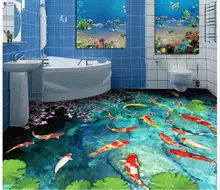 3d wallpaper custom 3d wall floor painting wallpaper Water pond carp bathroom toilet 3 d bedroom floor room photo floor wallpaer 3d wallpaper customized 3d floor painting wall paper 3d dark ocean floor tile stereograph bathroom floor living room wallpaper