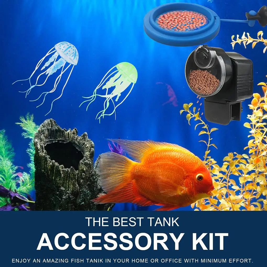 Aquarium Tank Automatic Fish Feeder Fish Tank Electronic Food Feeding Device Auto Household Food Dispensing Tool