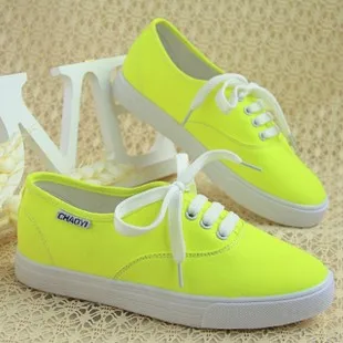 neon canvas shoes