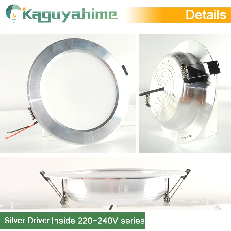 Kaguyahime новые светодиодные светильники 220V 3W 5W 9W 15W 18W серебристый белый ультра тонкий яркий круглый светодиодный Потолоч