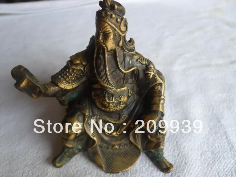 

00876 Chinese ancient bronze statue of Guan Yu (A0314)
