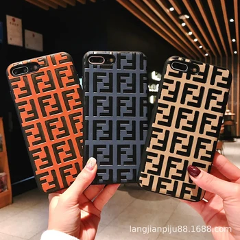 

European and American classic double F letter anti-fall mobile phone case for iPhoneXSmax / XR/ iPhone 6S / 7/8 plus phone case
