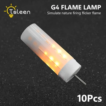 

5/10Pcs G4 LED Dynamic Flame lamp DC12-24V LED Corn Bulb Simulation Fire Burning Light 36Leds Fire Bulb Creative Light Christmas