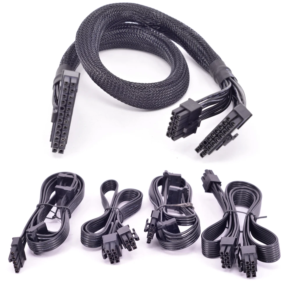 

For Cooler Master V Series V850 V1000 V1200 ATX 24 Pin PCIe 6Pin 6+2Pin 8Pin 5Pin Peripheral 4Pin SATA PSU Power Supply Cable