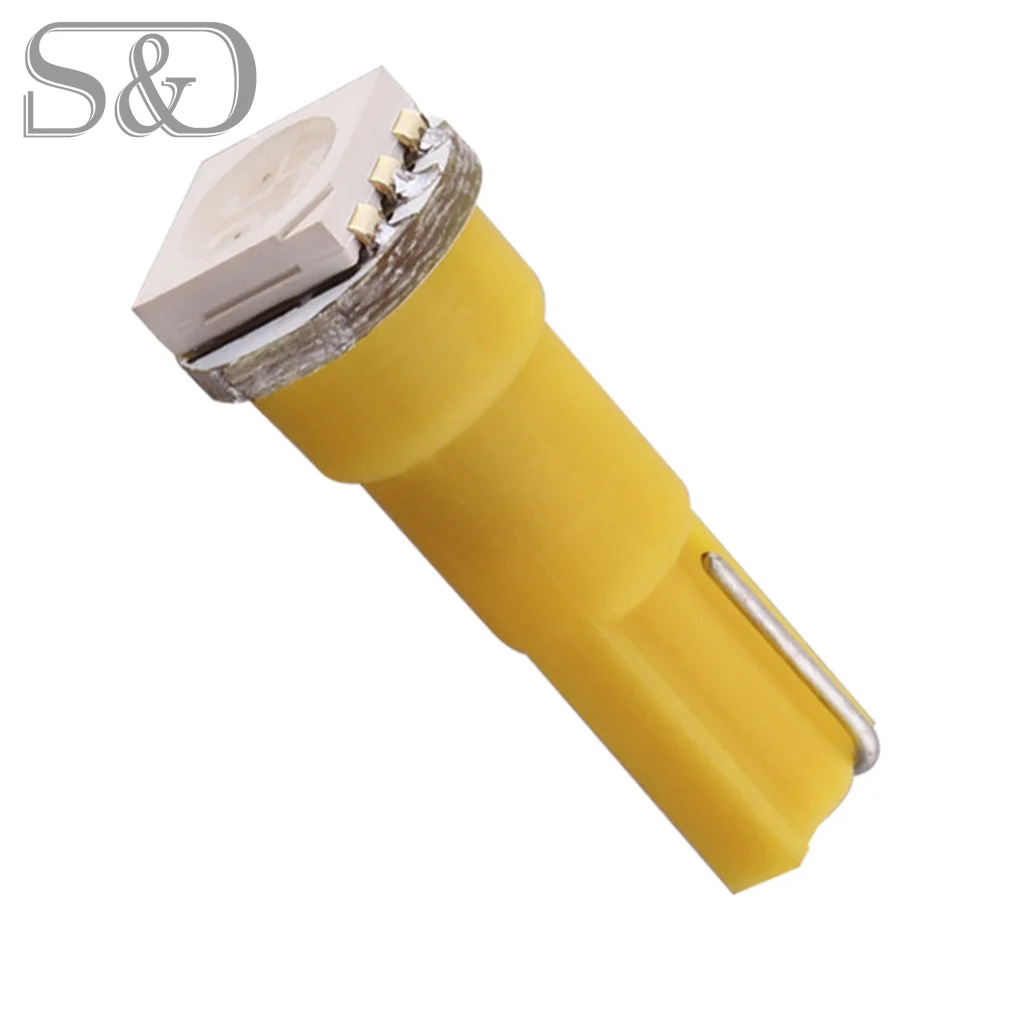 T5 1 SMD 5050 желтый светодиодный Автомобильная лампочка лампа внутреннего освещения 74 тире светодиодный автомобильные лампы автомобиля габаритный фонарь 12 V Подсветка приборной панели для автомобильных фар