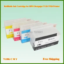 Перезаправляемый картридж для hp 711 C M Y K hp 711 дозаправочные картриджи с чипом для hp deskjet T120 T520 принтер